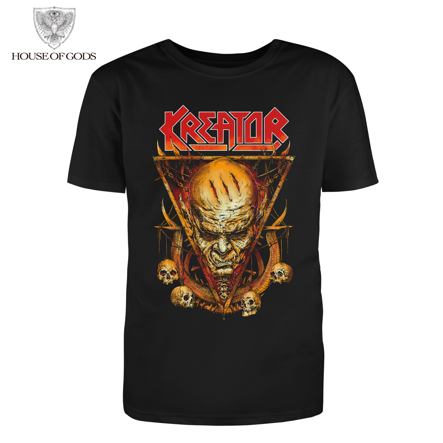 Polera Oficial Kreator - Face Horns - Negro