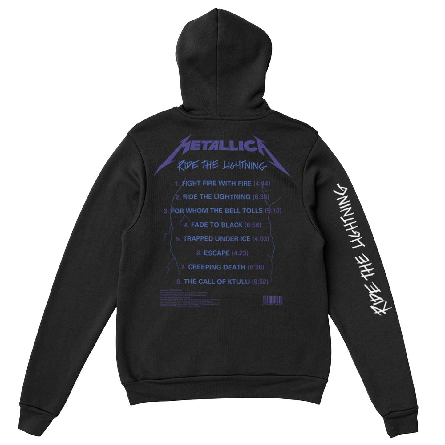 Poleron Hoodie Oficial Metallica - Ride The Lightning - Negro