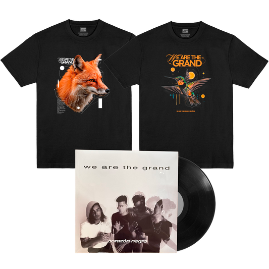 We Are The Grand - Pack - 2 Poleras + Vinilo Corazón Negro