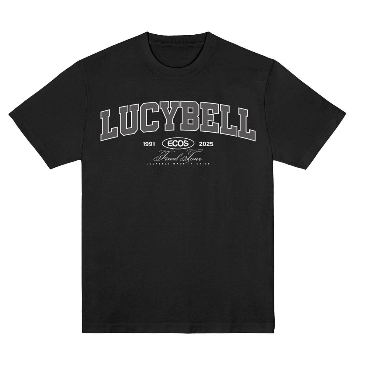 Polera Oficial Lucybell - Varsity Gris - Negro