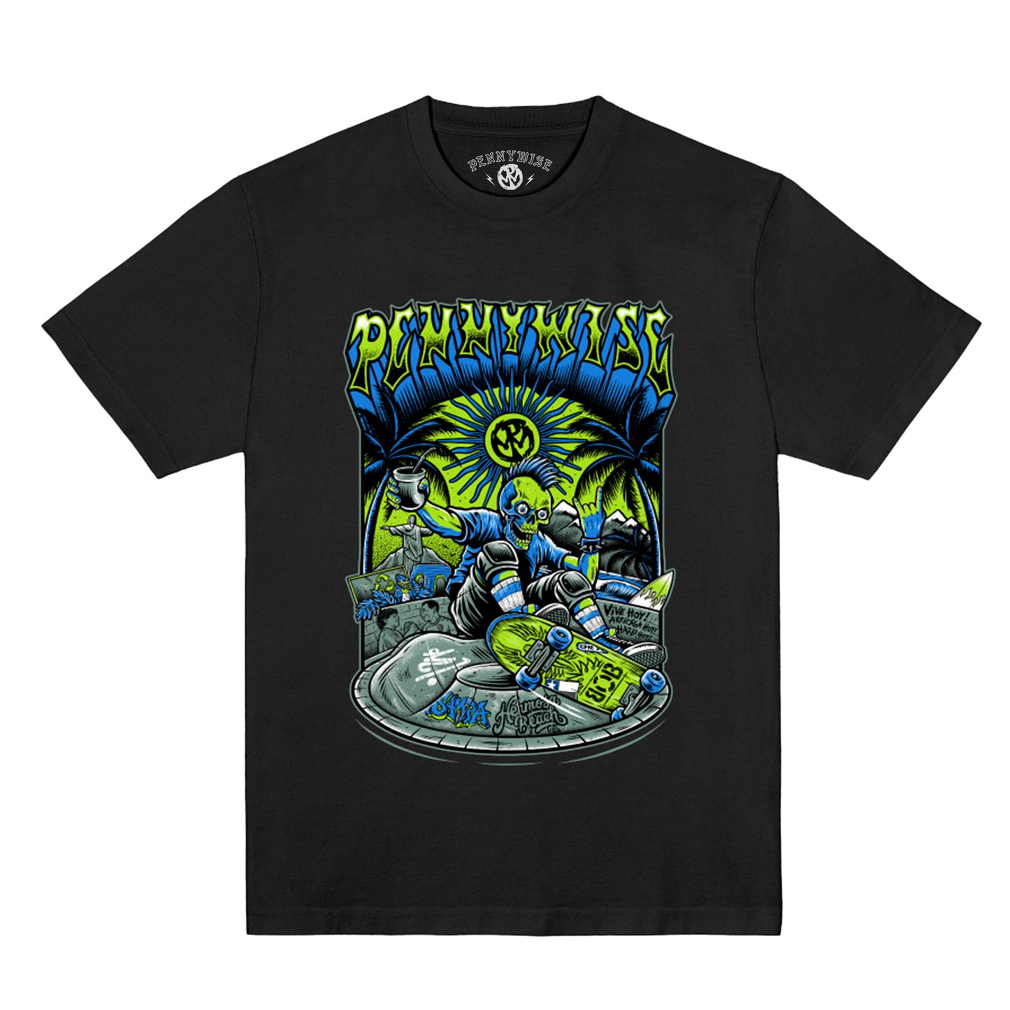 Polera Oficial Pennywise Southamerican Tour - Negro