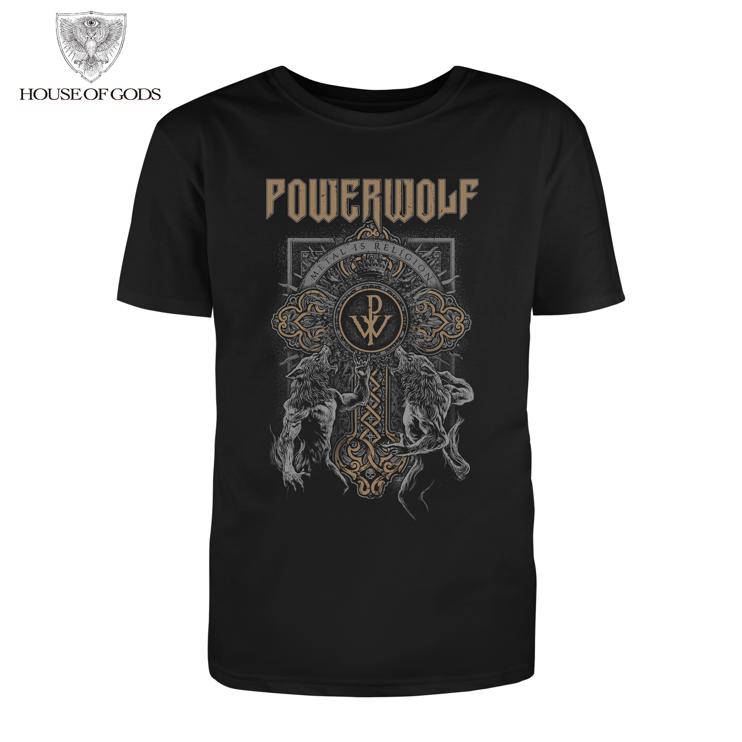 Polera Oficial Powerwolf - Wolf Cross - Negro