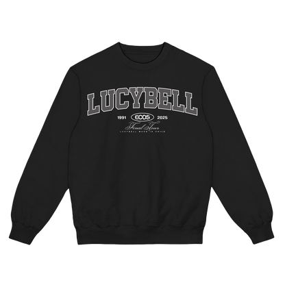 Poleron Crewneck Lucybell - Varsity Gris - Negro