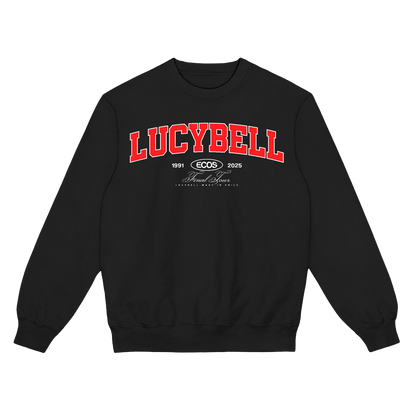 Poleron Crewneck Lucybell - Varsity Rojo - Negro