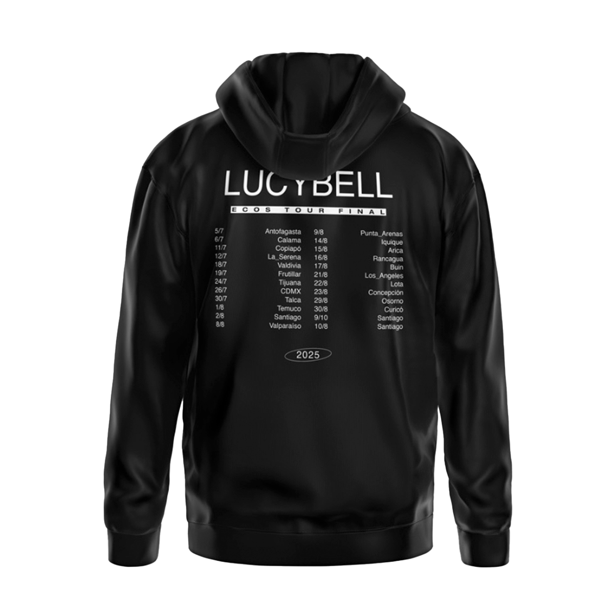 Poleron Hoodie Lucybell - Eco Tour Final - Negro
