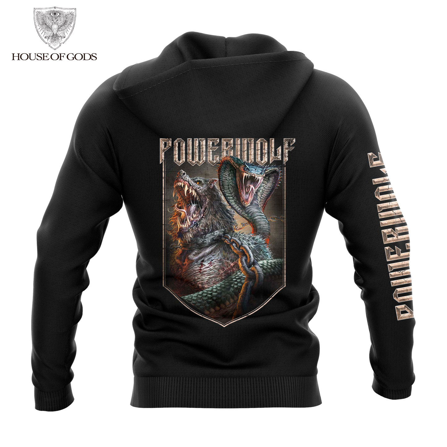 Poleron Zip Up Oficial Powerwolf - Kiss of the Cobra King - Negro