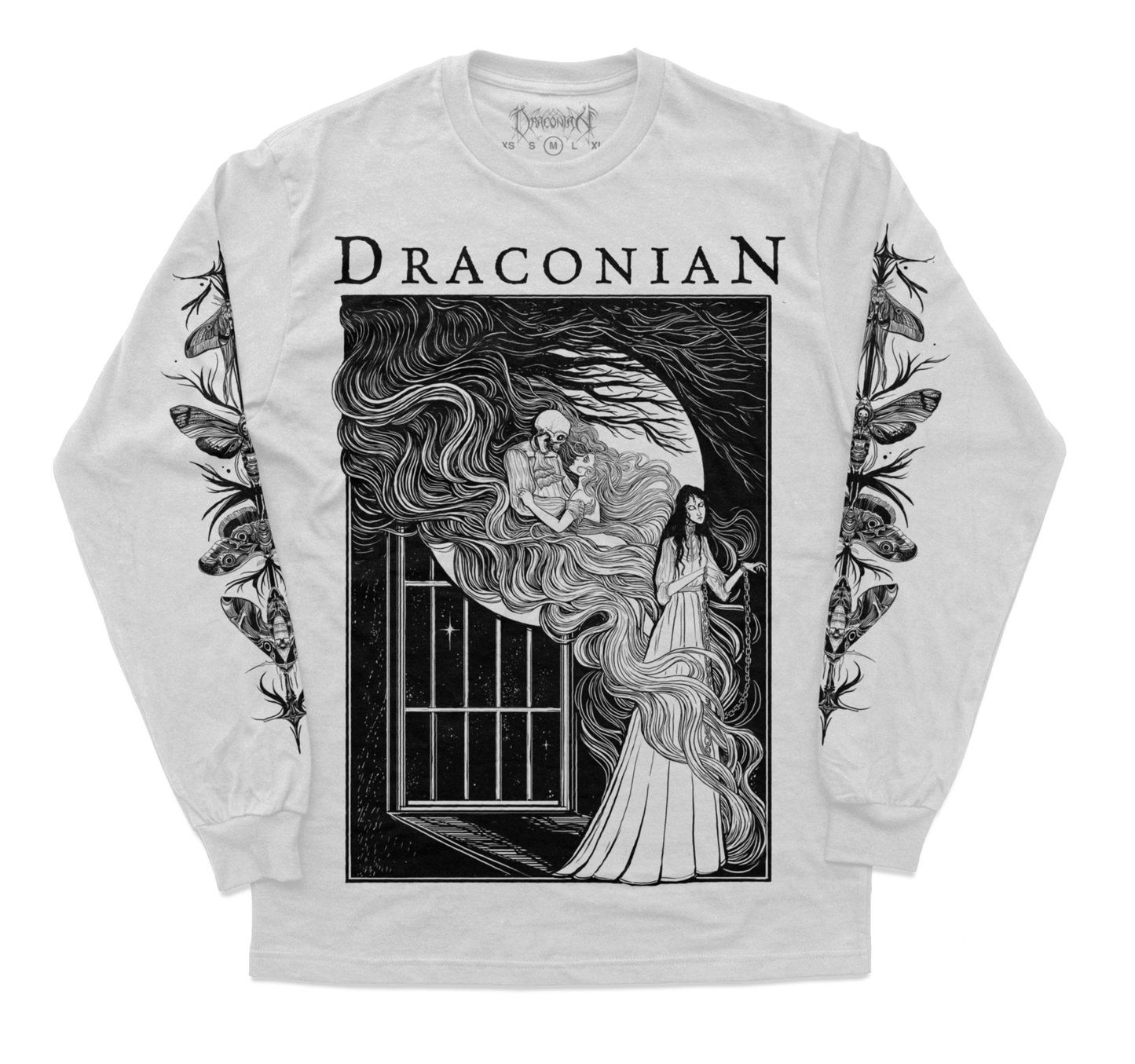 Polera Manga Larga Oficial Draconian - Sleepwalkers - Blanco