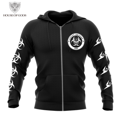 Poleron Zip Up Oficial Sodom - Agent Orange - Negro