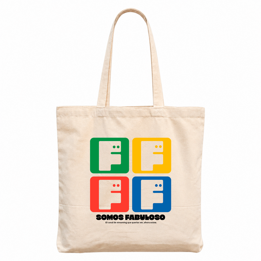Tote Bag Oficial Fabuloso - Logo Colores - 42 x 38 cm