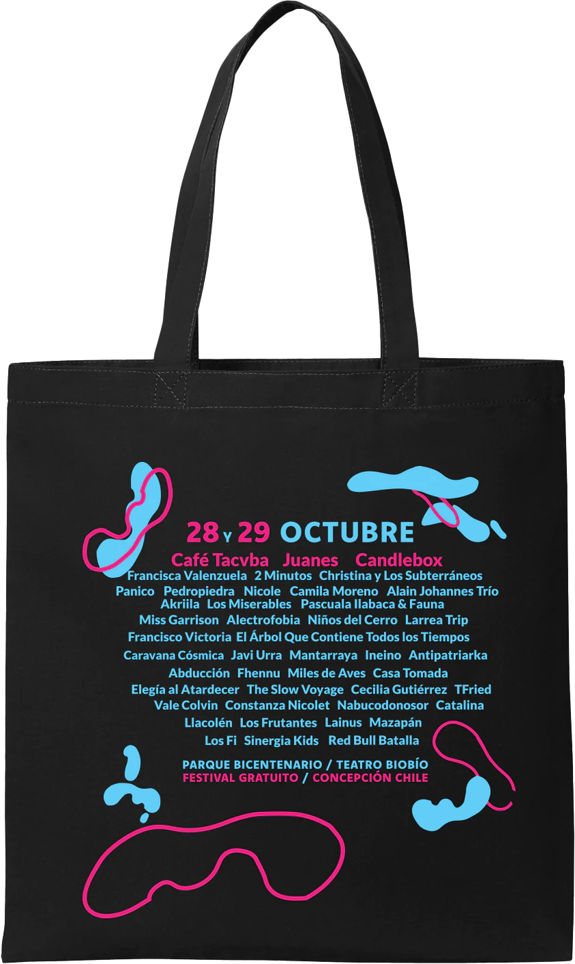 Totebag Oficial - Festival REC - Negro y Crudo