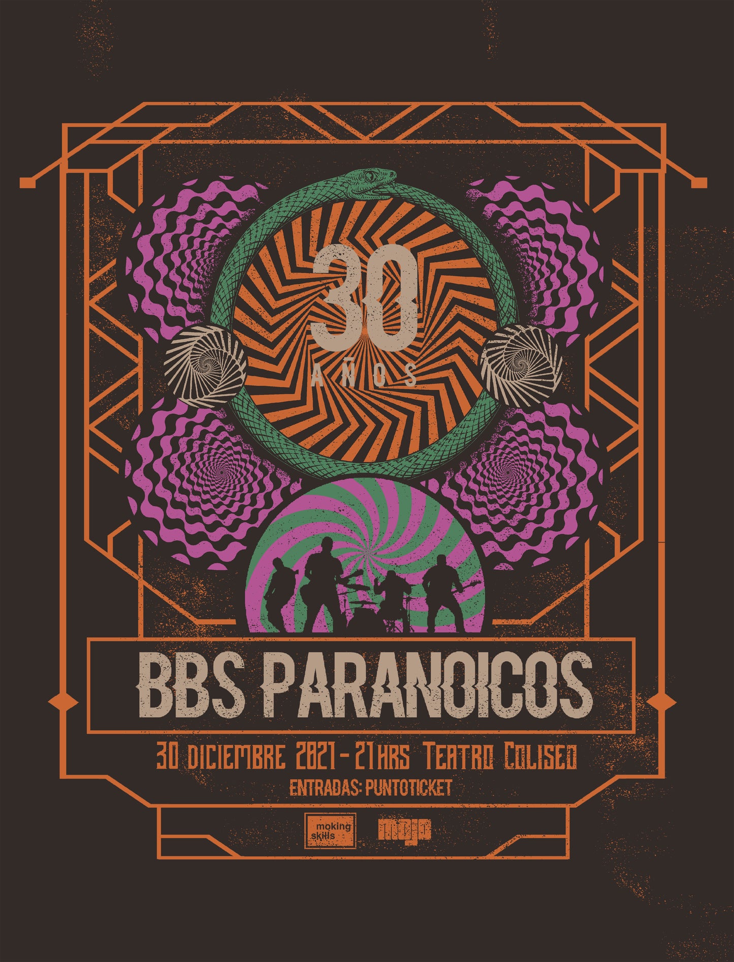 POSTER AUTOGRAFIADO - BBS PARANOICOS - CELEBRACIÒN 30 AÑOS