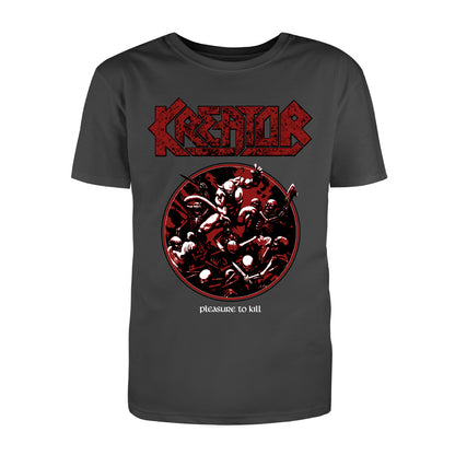 Polera Oficial Kreator - Pleasure to Kill Circle - Gris