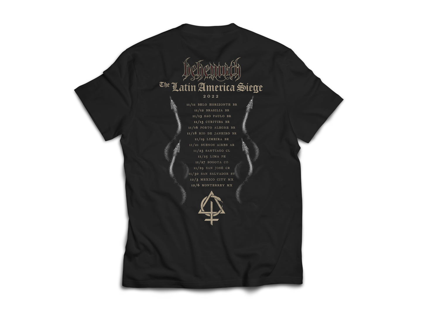 Polera Oficial - Behemoth - Gira 2022 - Jesus Contra - Negra