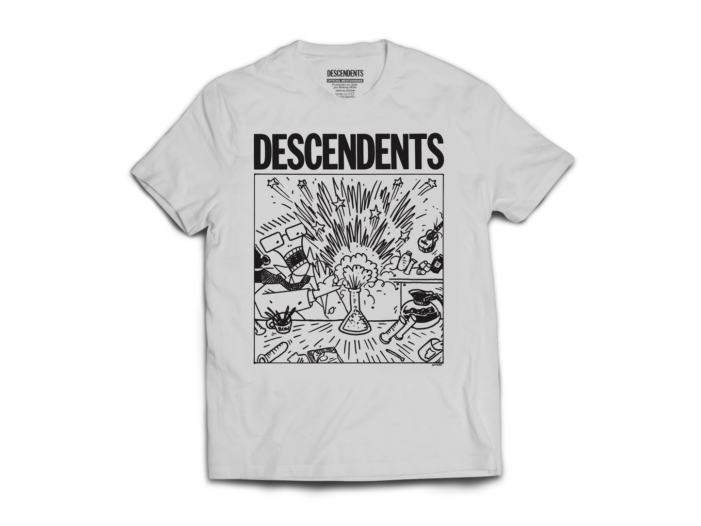 Polera Oficial Descendents - Explosion - Blanco