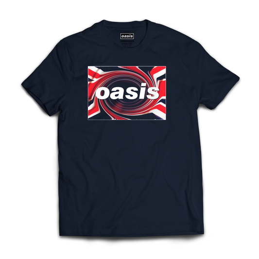 Polera Oficial Oasis - Union Jack - Azul Marino